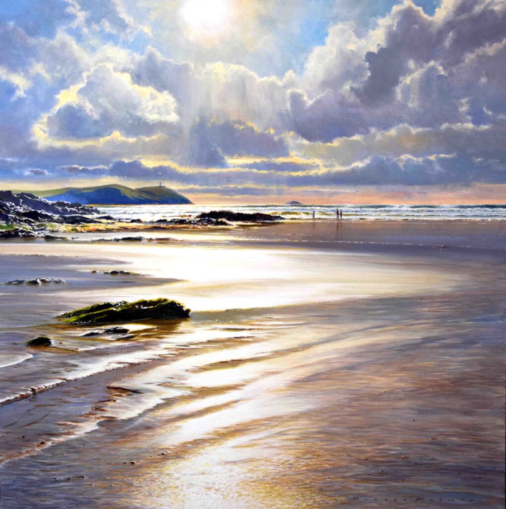 Silver and Gold, Polzeath | Oil on Board 24 x 24 inches | SOLD
