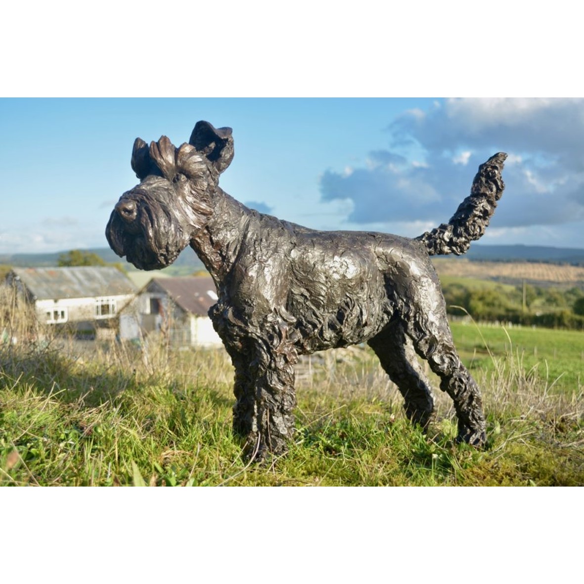 Vivid Arts Miniatuur Schnauzer Beeldje - Realistisch Hondje Voor Binnen En Buiten