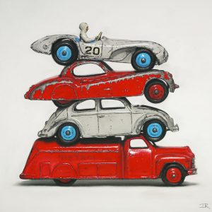 Balancing Act Red, Silver & Blue