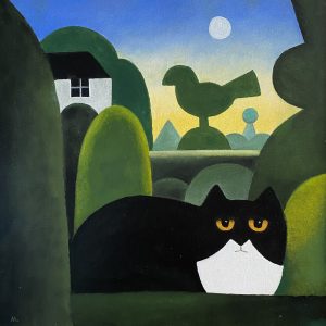 Cat with White House